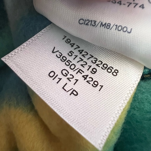 Lands' End Heritage Teal Mountain Ombre Print Snap Mock Fleece Pullover Gorpcore - Picture 15 of 15